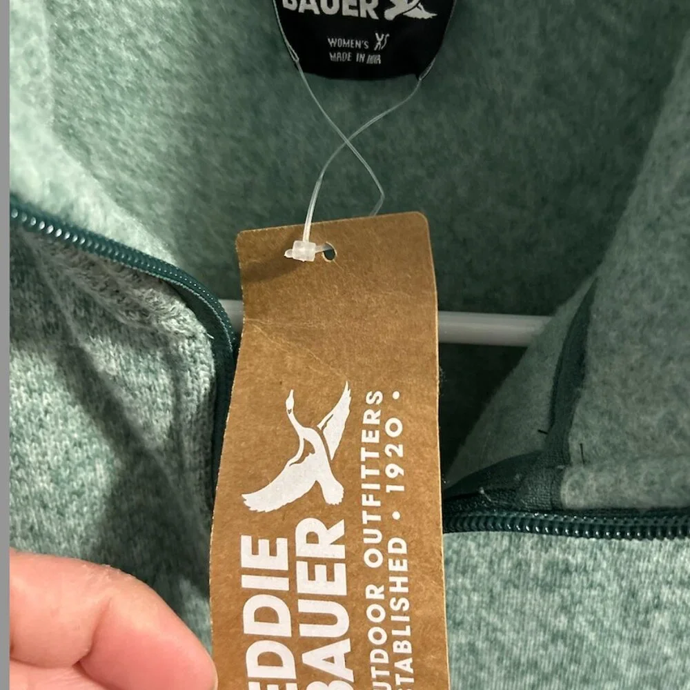 NWT Eddie Bauer Juniper Heathered Full Zip Sweater Fleece Jacket Women's XS‎